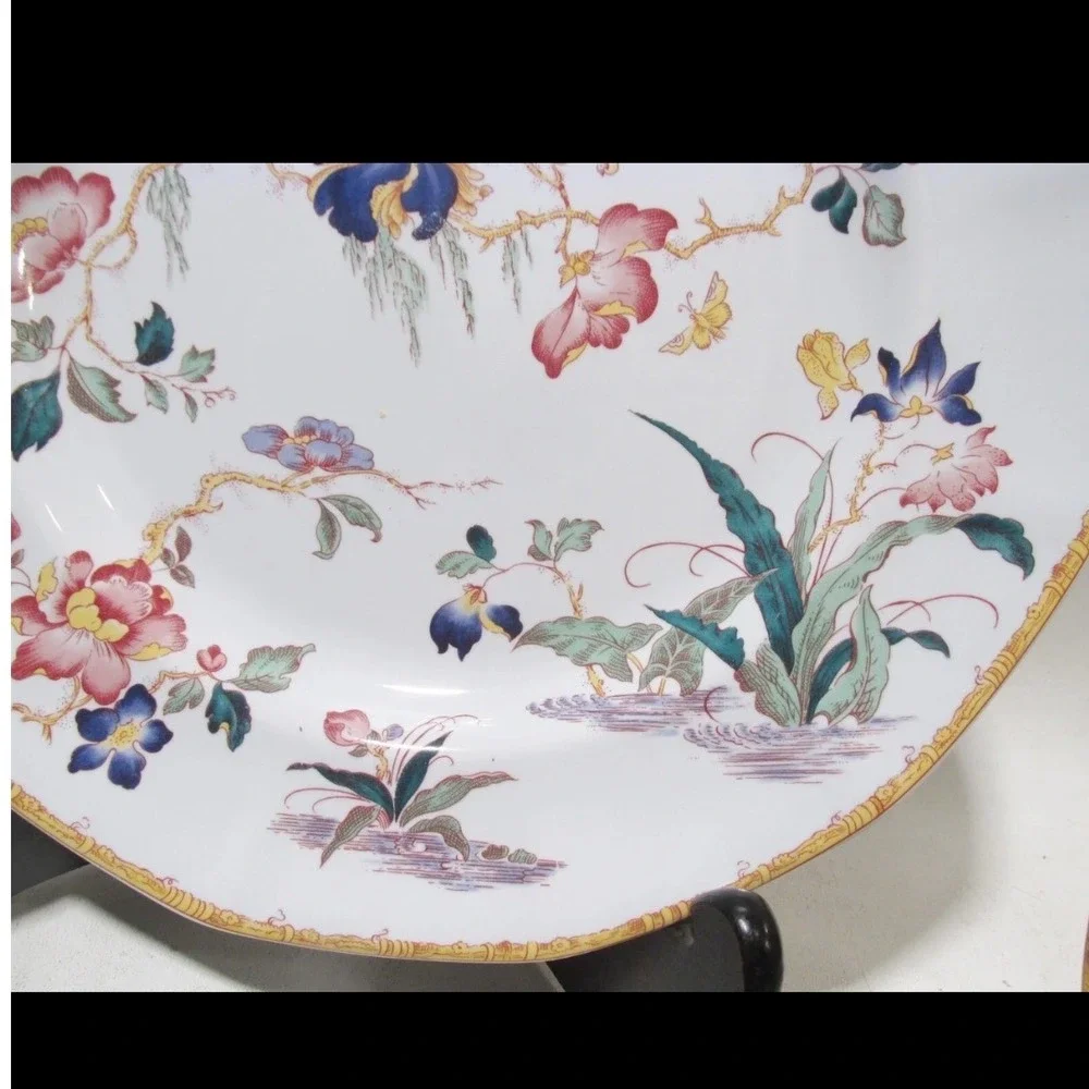 Wedgwood Devon Rose Georgetown Chinoiserie Japonesque England Floral Bird 5pc
